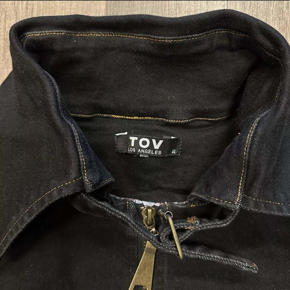 TOV Los Angeles Denim Trench Coat (Black-44) - Picture 4 of 8